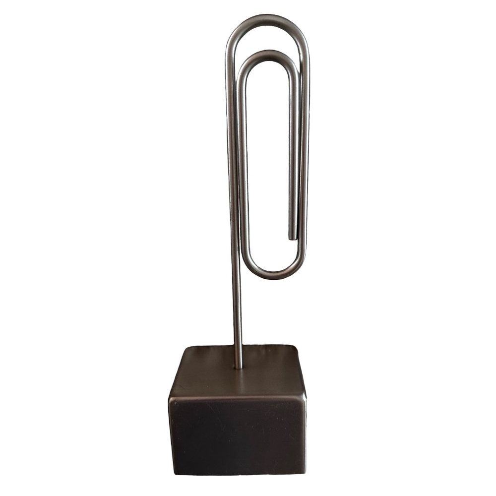 POTTERY BARN Metal Paperclip Paperweight 9” Large Heavy Home Office Decor